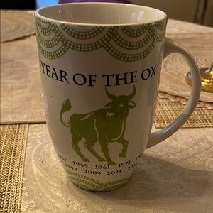 COVENTRY "YEAR OF THE OX" PORCELAIN MUG ~ CHINESE NEW YEAR LARGE WHITE Mug EUC